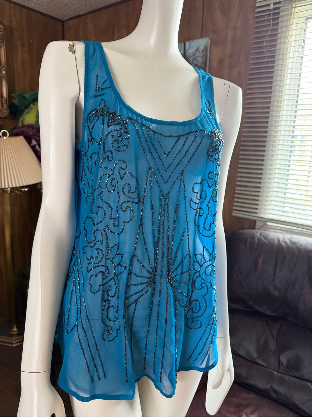 Le Château Beaded Blouse Top